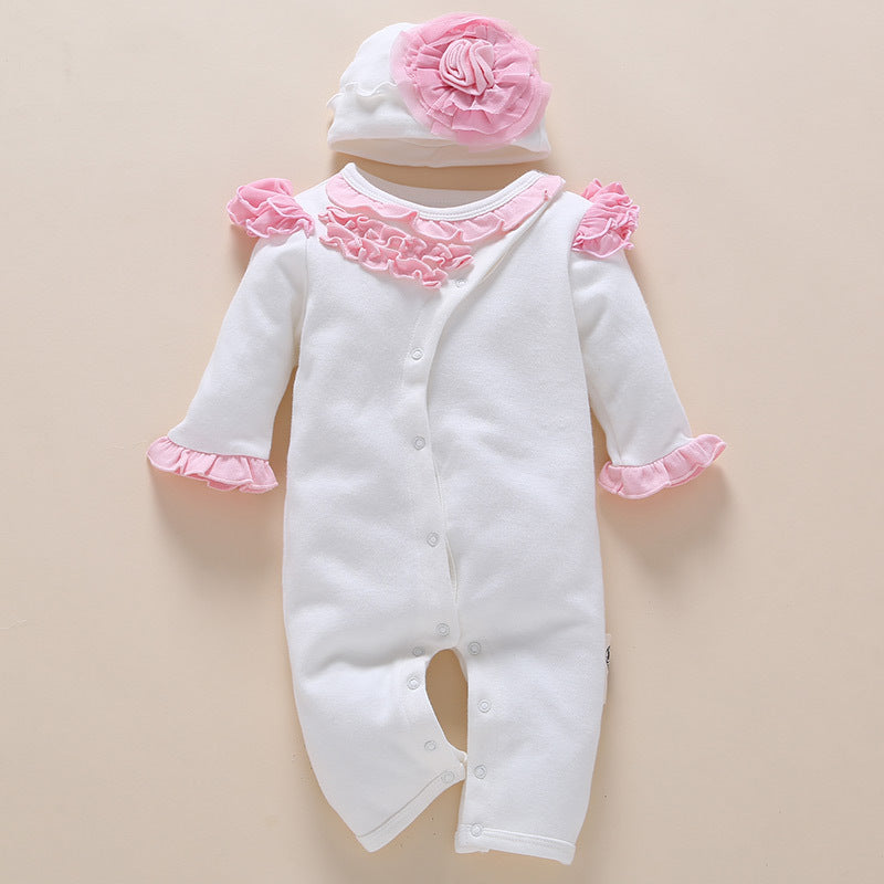 Puddle and Patch™ Baby Romper Jumpsuit with Removable Cap – Soft Cotton Newborn Clothing
