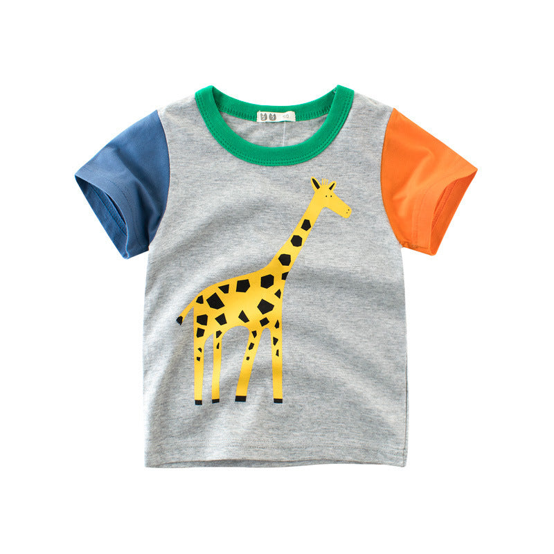 Animal Print Short Sleeve T-shirt for Boys – Cool and Comfy for Summer