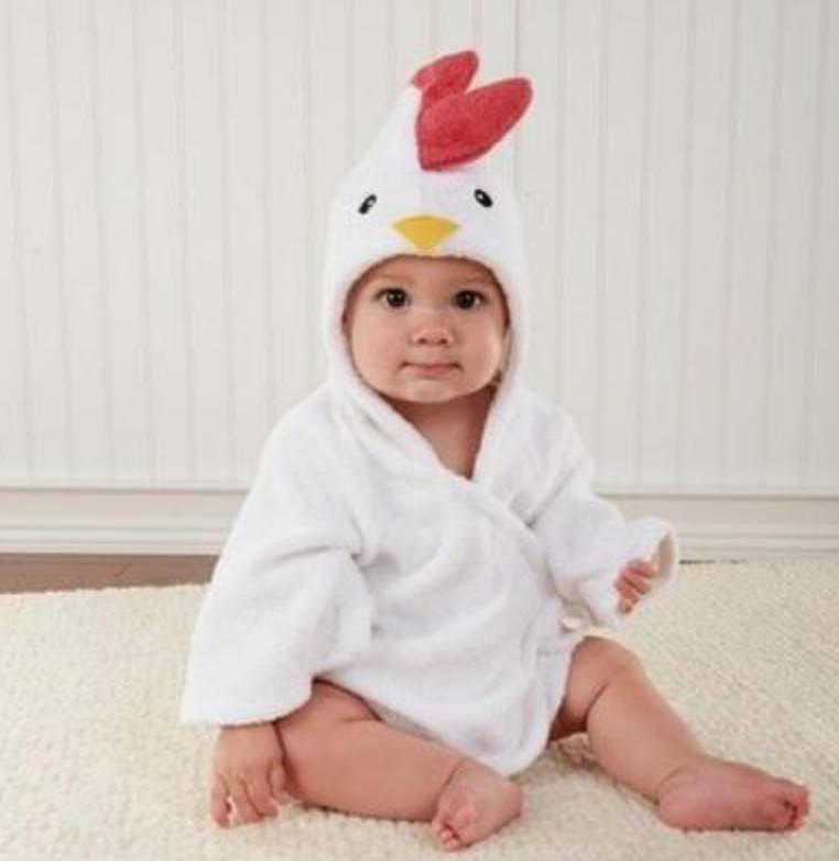 Puddle and Patch™ Cartoon Cute Animal Hooded Baby Bathrobe – Pure Cotton for Comfort and Warmth