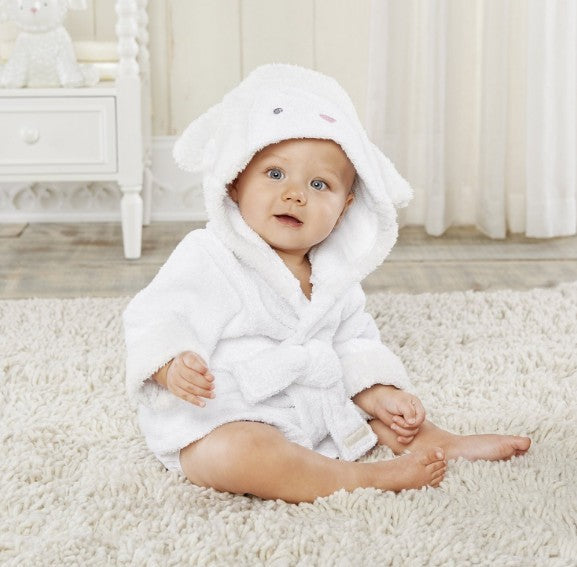 Puddle and Patch™ Cartoon Cute Animal Hooded Baby Bathrobe – Pure Cotton for Comfort and Warmth
