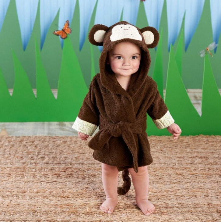 Puddle and Patch™ Cartoon Cute Animal Hooded Baby Bathrobe – Pure Cotton for Comfort and Warmth