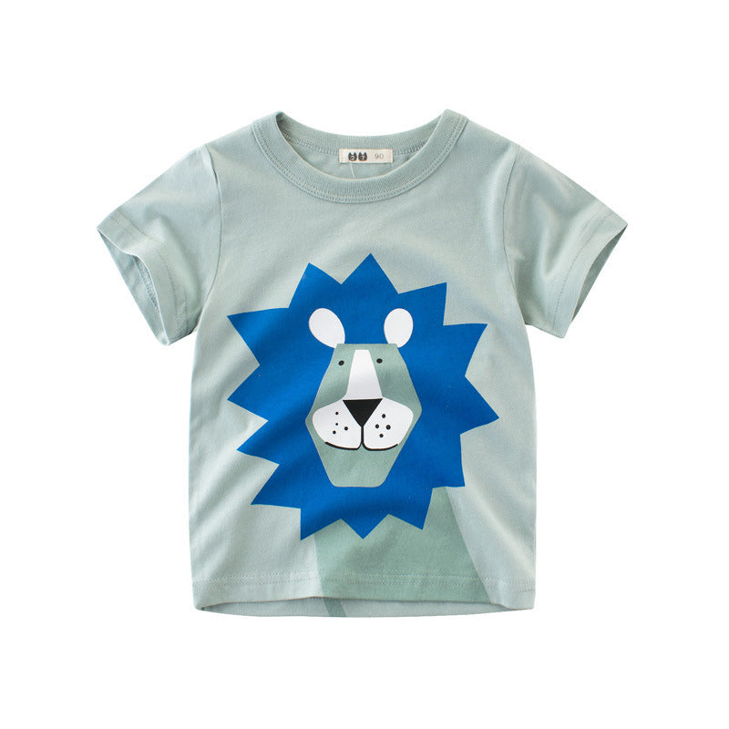 Animal Print Short Sleeve T-shirt for Boys – Cool and Comfy for Summer
