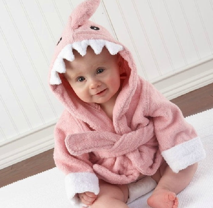 Puddle and Patch™ Cartoon Cute Animal Hooded Baby Bathrobe – Pure Cotton for Comfort and Warmth