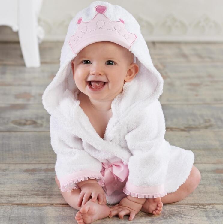 Puddle and Patch™ Cartoon Cute Animal Hooded Baby Bathrobe – Pure Cotton for Comfort and Warmth