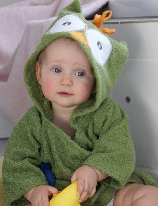 Puddle and Patch™ Cartoon Cute Animal Hooded Baby Bathrobe – Pure Cotton for Comfort and Warmth