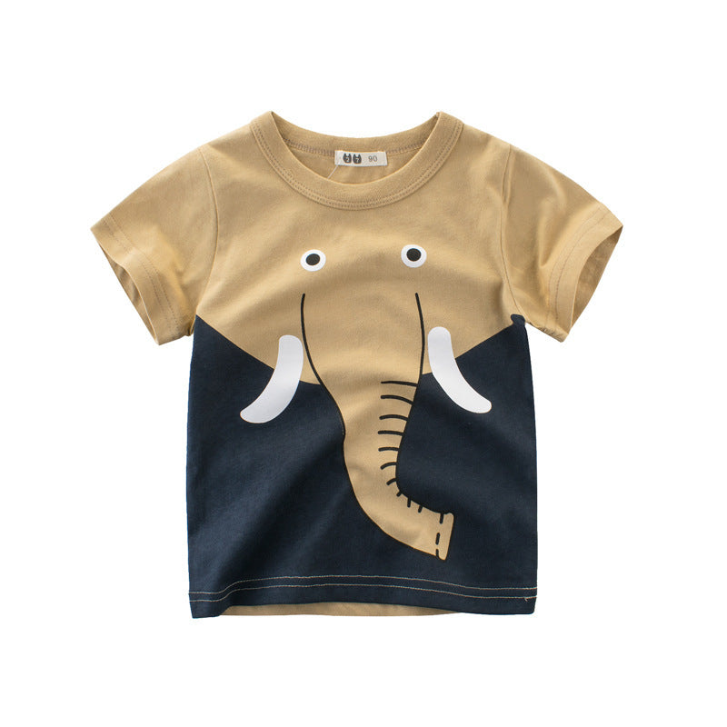Animal Print Short Sleeve T-shirt for Boys – Cool and Comfy for Summer
