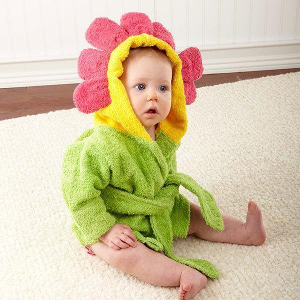 Puddle and Patch™ Cartoon Cute Animal Hooded Baby Bathrobe – Pure Cotton for Comfort and Warmth