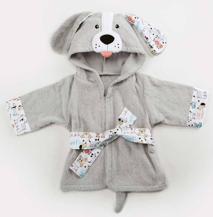 Puddle and Patch™ Cartoon Cute Animal Hooded Baby Bathrobe – Pure Cotton for Comfort and Warmth