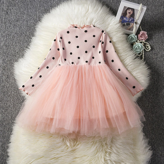Baby Girl's Long Sleeve Tutu Lace Dress – Perfect for Parties and Special Occasions
