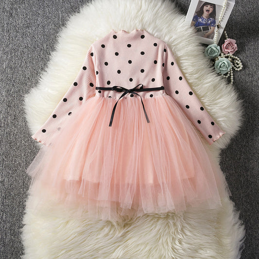 Baby Girl's Long Sleeve Tutu Lace Dress – Perfect for Parties and Special Occasions