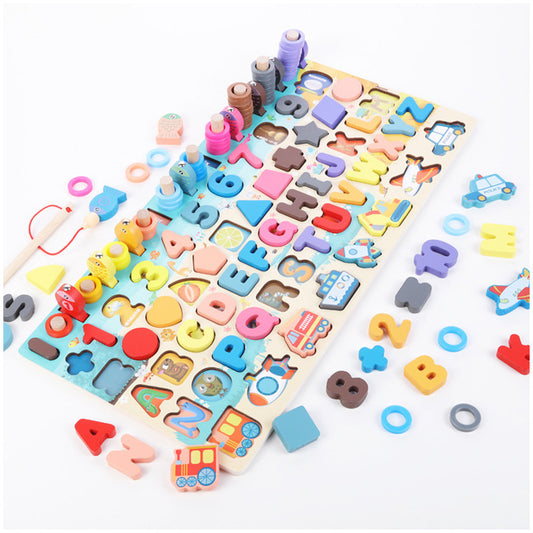 Montessori Wooden Educational Board – Math, Fishing, and Puzzle Learning Toy