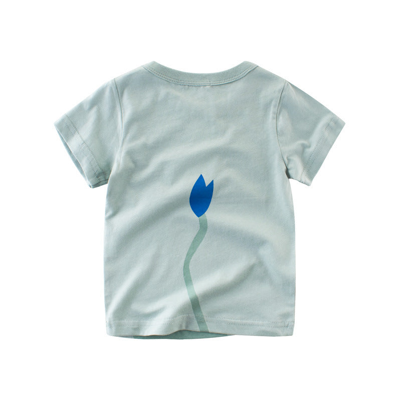 Animal Print Short Sleeve T-shirt for Boys – Cool and Comfy for Summer